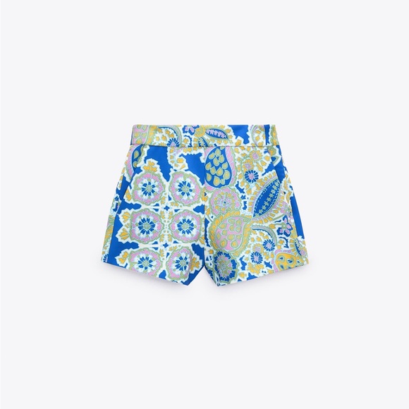Zara High Waist Print Paisley Shorts - Picture 4 of 9